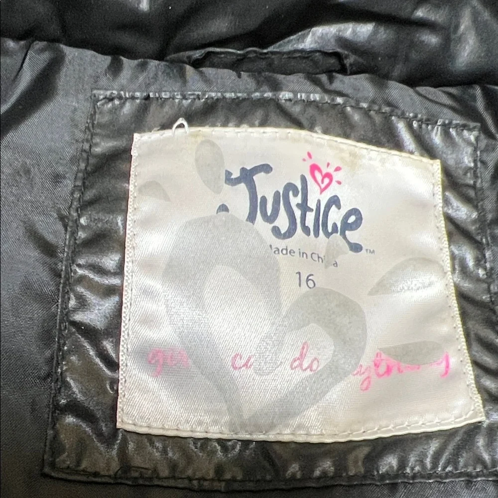 Girl’s Justice Faux Fur Puffer Vest 16 Like New